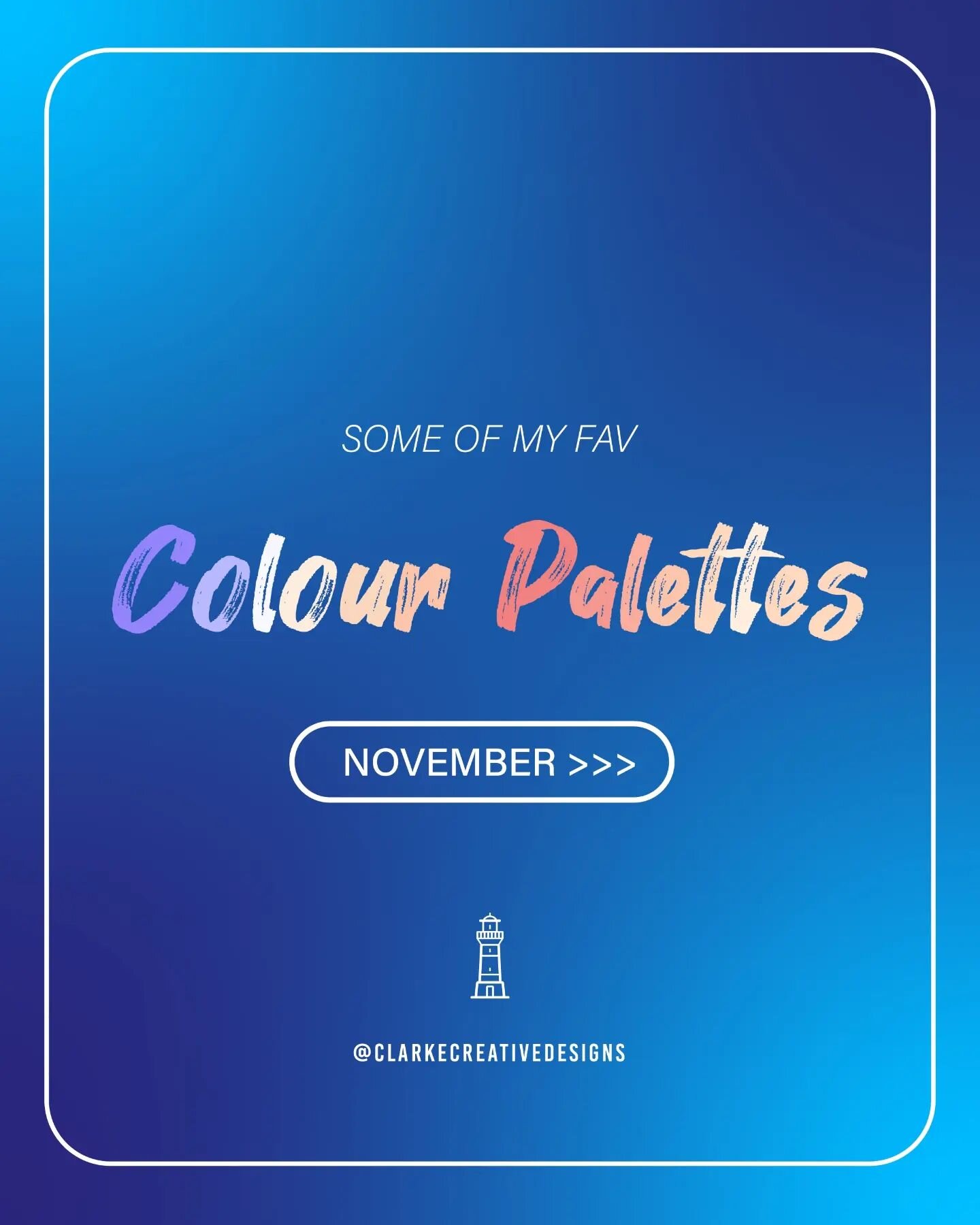 COLOUR PALETTES OF THE MONTH 🎨

Getting very strong pastel vibes from this months very monochromatic group of colour palettes for the month of November! 🤩

Some gorgeous gorgeous gorgeous tones used this month, which I am loving! 🙌🏼 

If you see 