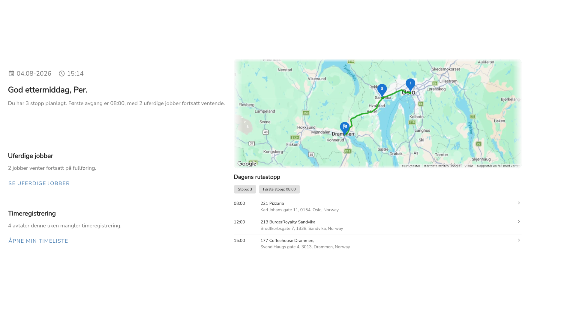 Dashboard servicesystem field service,  Qwips utstyrsservice