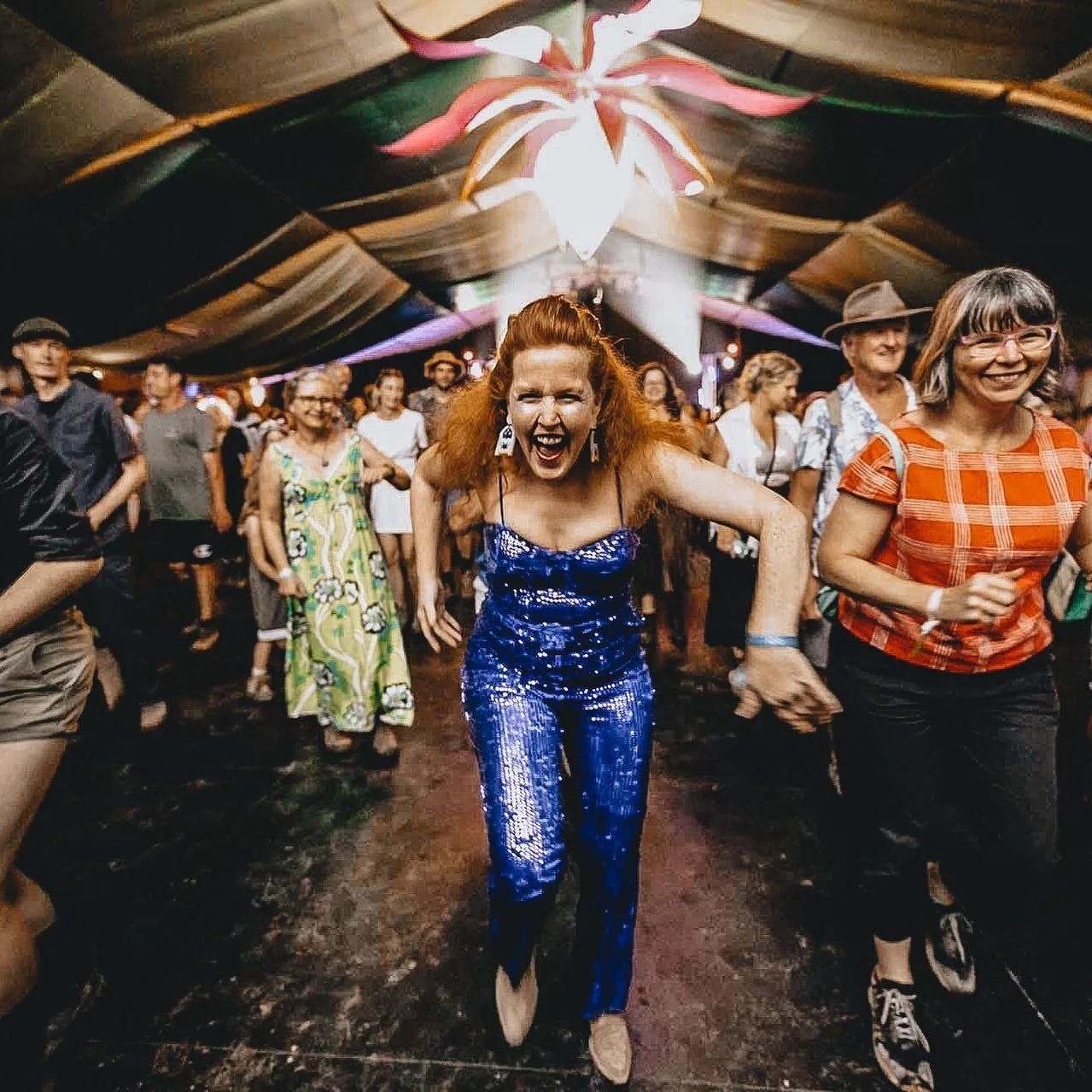 Sparkly Susan is our secret weapon ✨ The energy she brings to the dance floor is infectious in a way that is both soothing and joyful. Some have suggested that she tone down the whooping and we say, turn it up! Thank you so much, Susan!! 🪩 

📸 @jos
