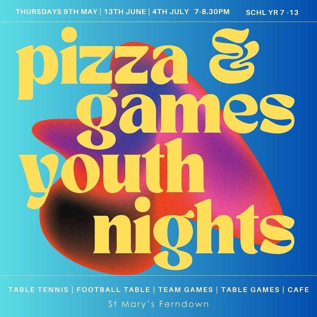 We are excited to be running a pizza and games youth night on Thursday 9th May! 🍕

If you're in school years 7 to 13 we would love for you to join us! There will be free pizza and drinks, including hot chocolate, as well as loads of fun games and ti