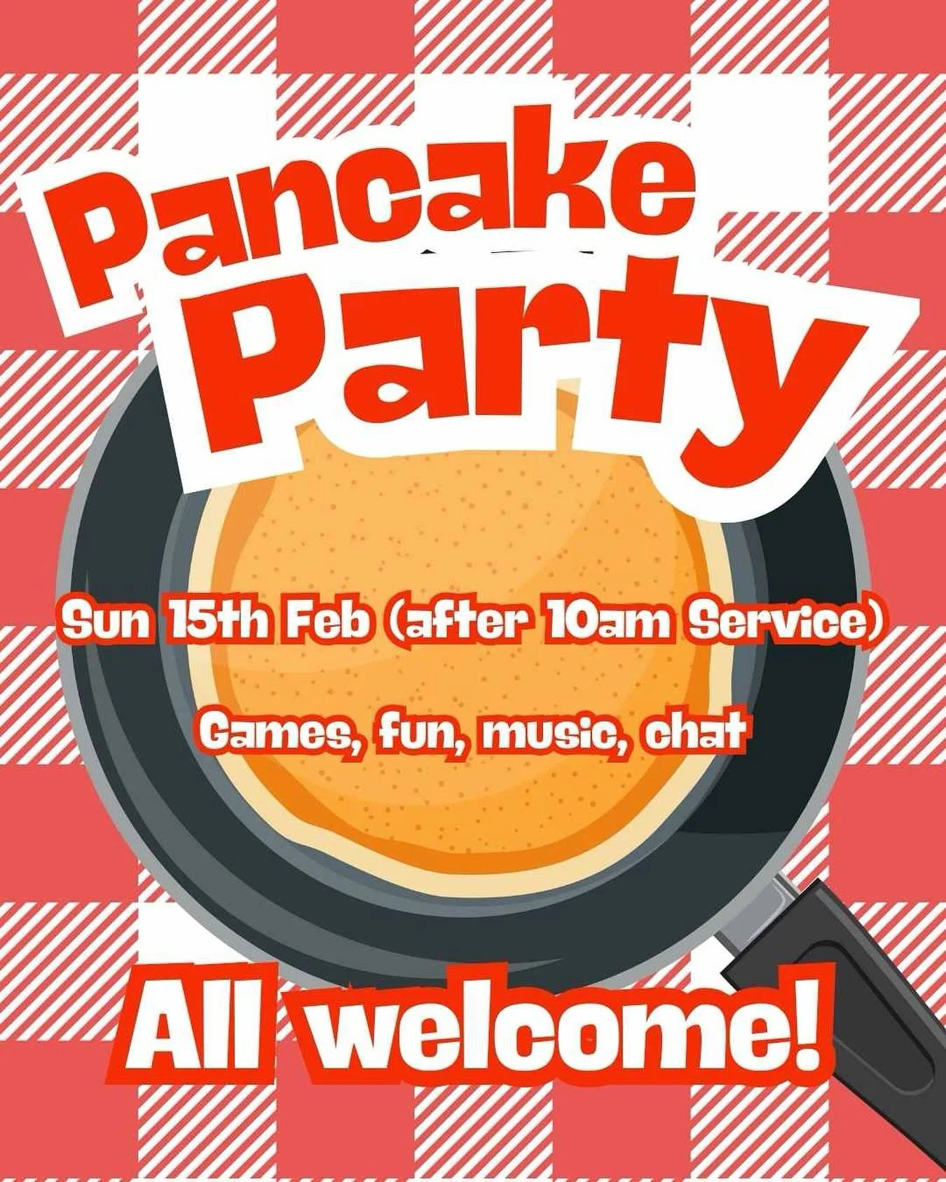 Love pancakes? Love parties? Why not come to our pancake party!! 🥞 🥳 
Join us after the 10am service on Sunday 15th February for games, fun, music and chat! 
This is open to everyone. You can sign up here... 
https://stmarysferndown.churchsuite.com