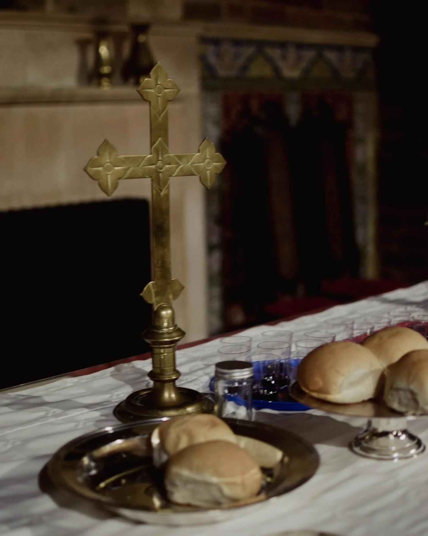 While they were eating, Jesus took bread, and when he had given thanks, he broke it and gave it to his disciples, saying, &ldquo;Take and eat; this is my body.&rdquo;

Then he took a cup, and when he had given thanks, he gave it to them, saying, &ldq