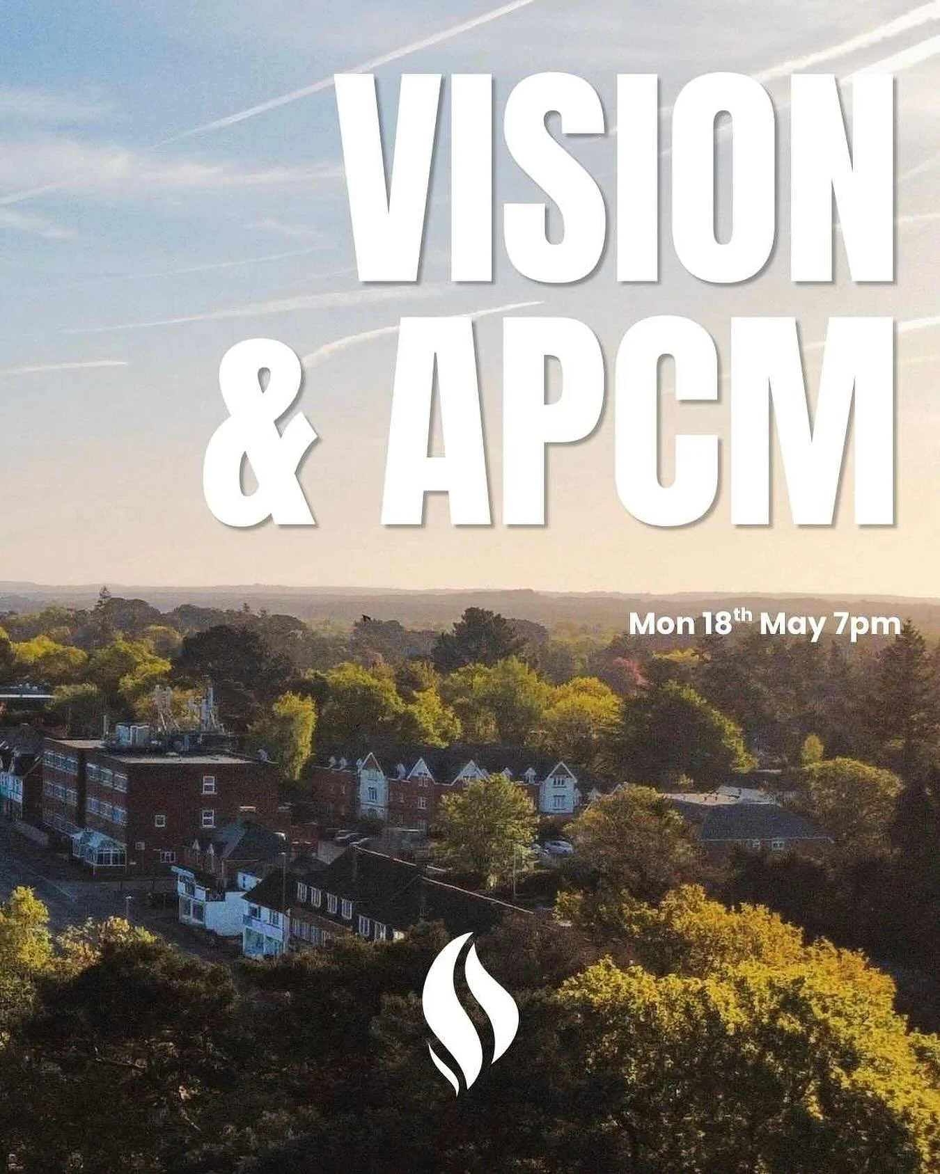 Our Vision and APCM evening is on Monday 18th May. We'll be gathering to reflect on and thank God for all he's been doing over the last year and pray into all that's to come over the next. Come at 7pm for drinks with worship and meeting starting at 7