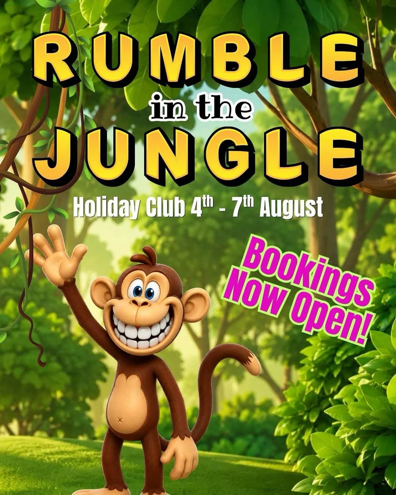 📣 Bookings for our 'Rumble in the Jungle' Holiday Club are now OPEN!! 🥳 

For more information and to book, please follow the link: https://www.stmarys-ferndown.org.uk/holiday-club