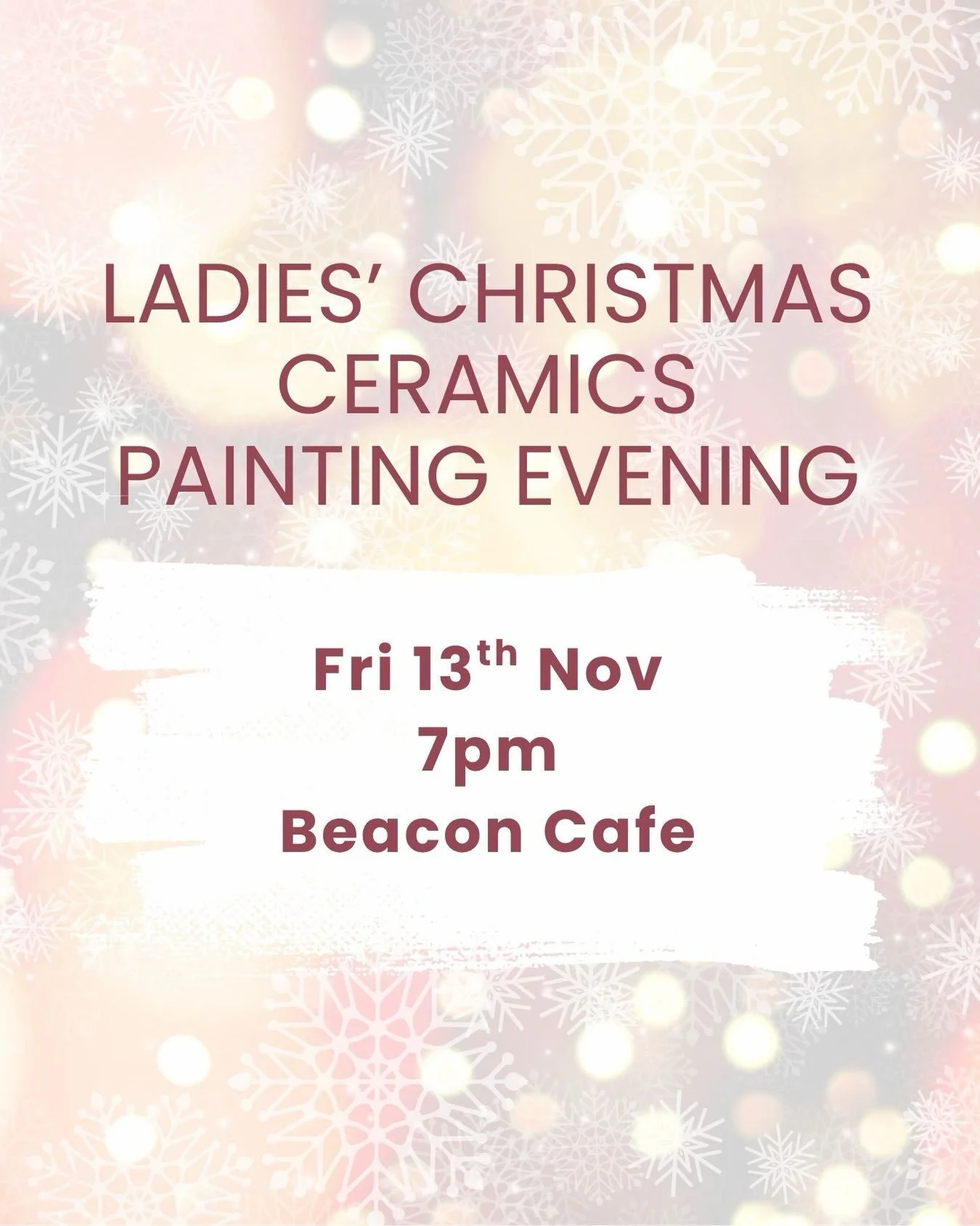 Bookings for our Ladies Christmas Ceramics Painting Evening with @potsandpaint.uk at the Beacon Cafe are now open! 🖌️ 🎄 
Please follow the link to book your place: https://stmarysferndown.churchsuite.com/events/ud5ixgnv