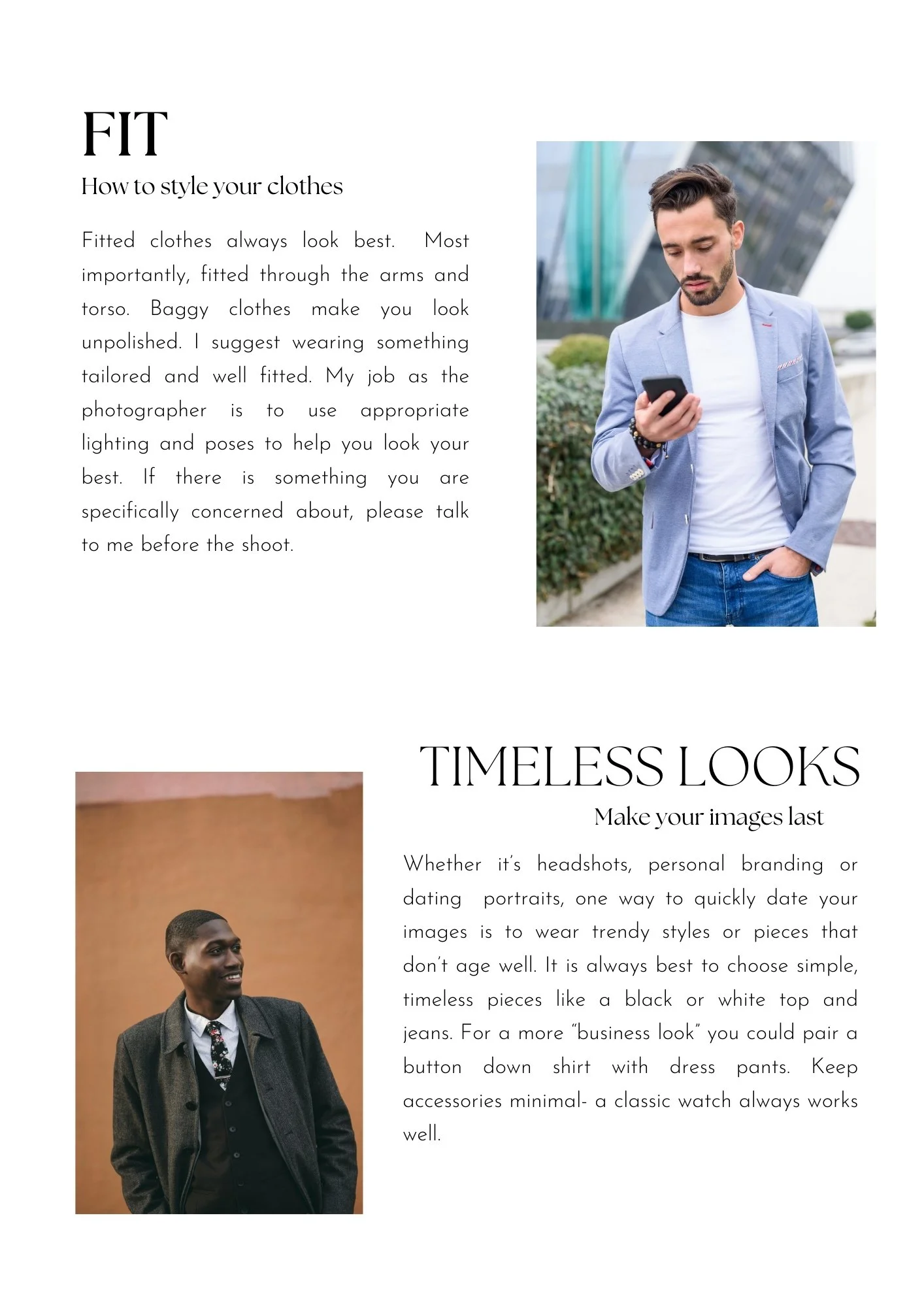 Photograph of a man in a light blue blazer and white shirt, looking at his phone outdoors.