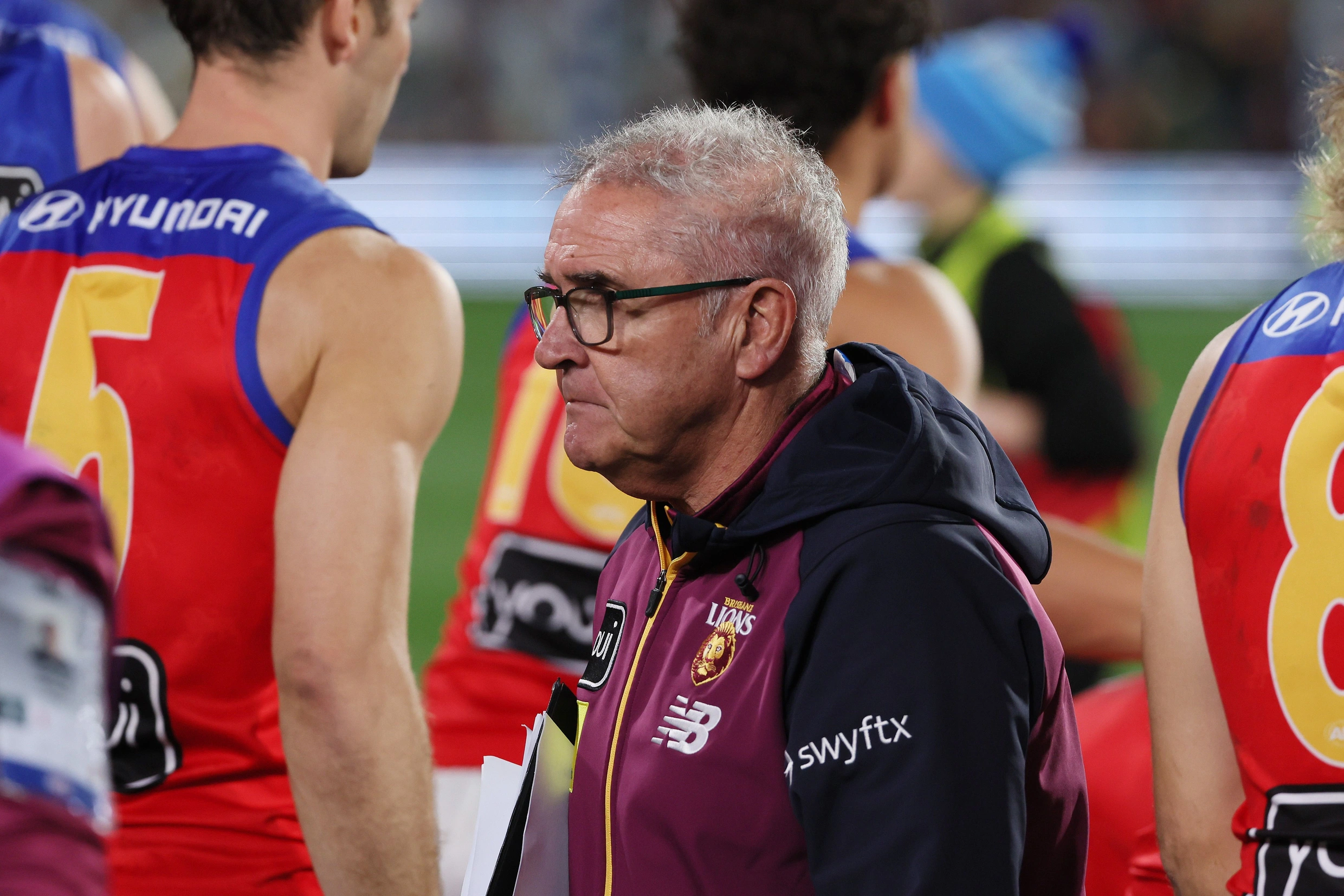 Chris Fagan during the clash with the Crows, picture: James Elsby