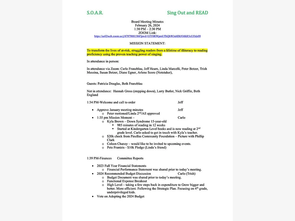 Meeting Minutes - 2/26/24