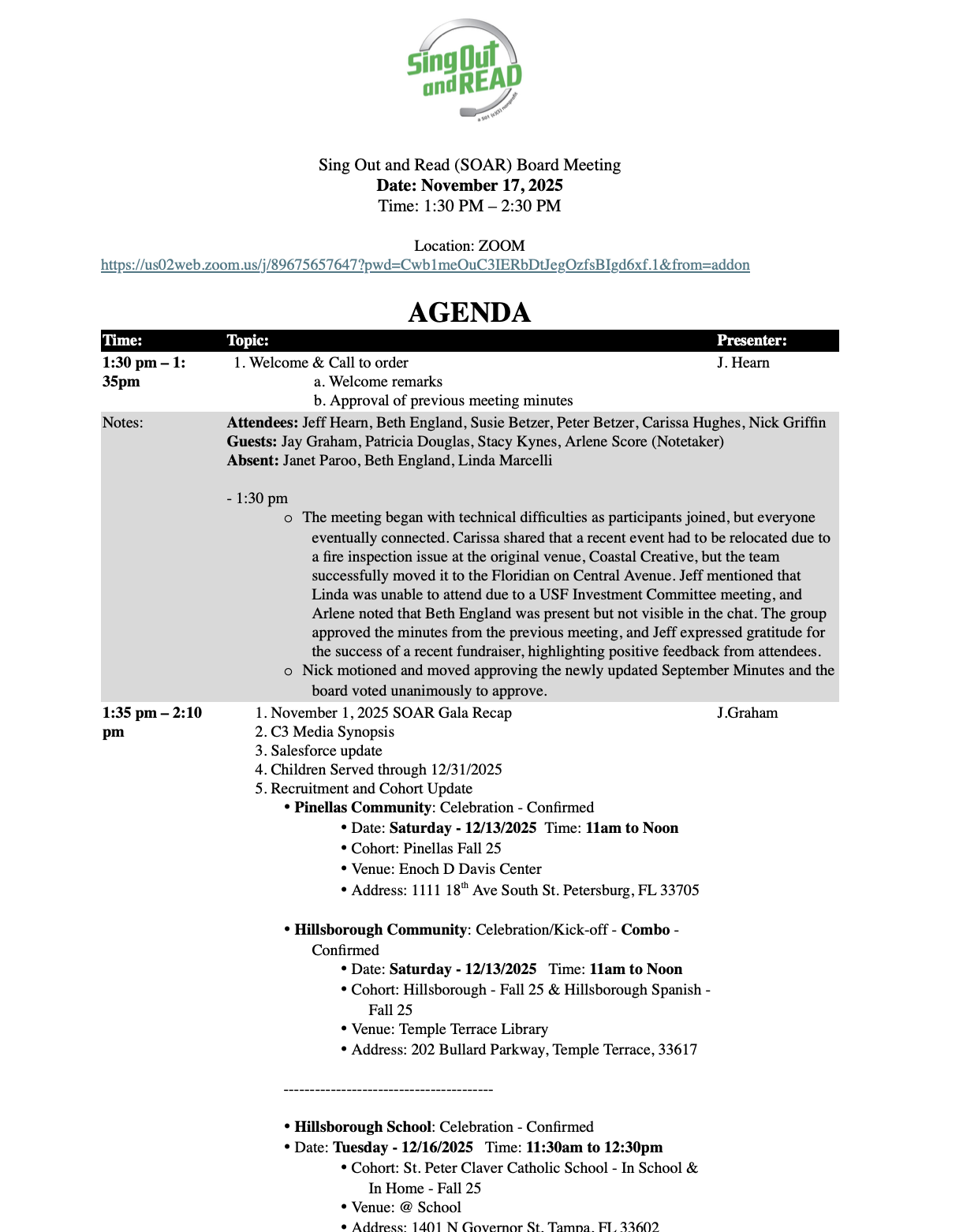 Meeting Agenda - 11/17/25