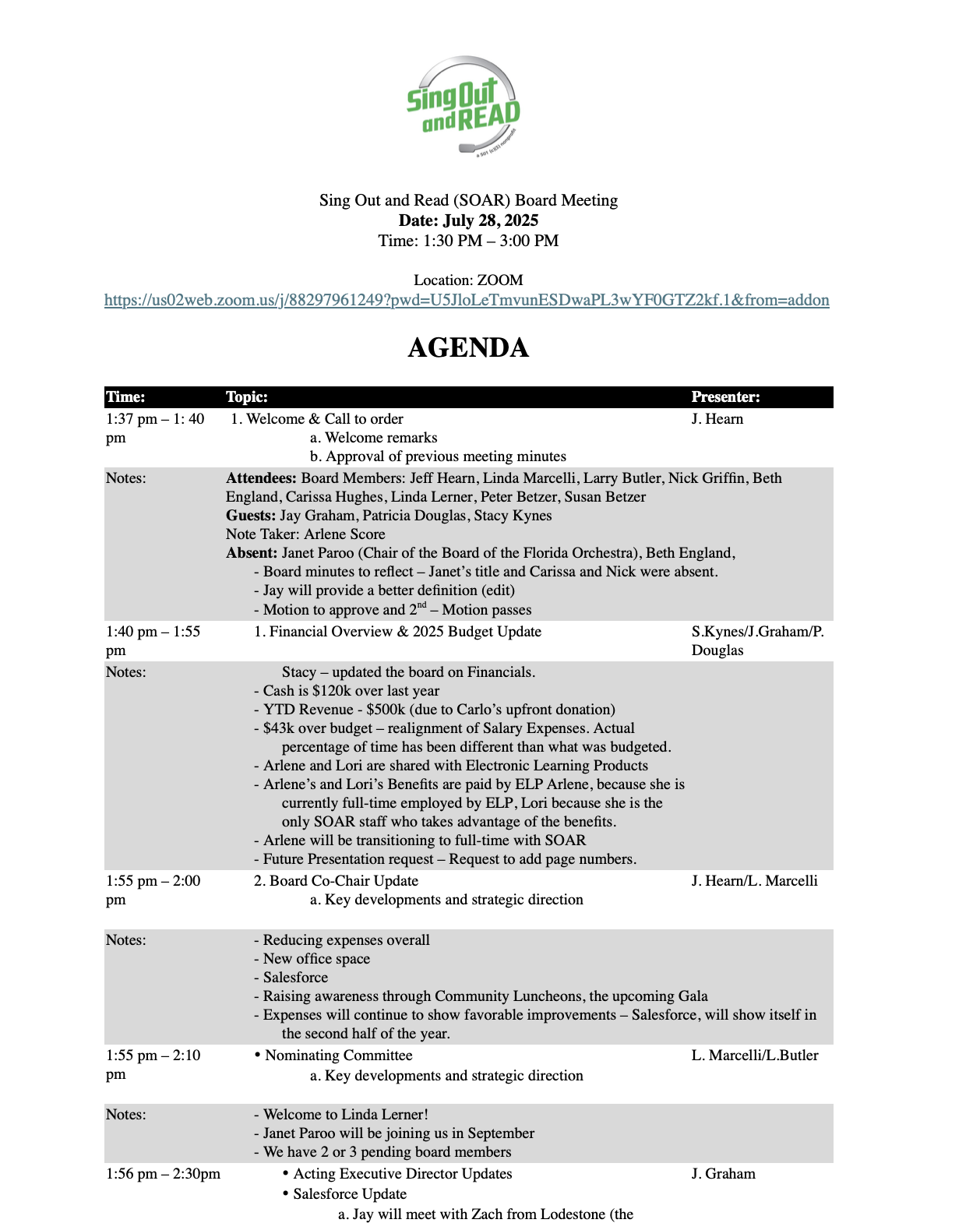 Meeting Agenda - 9/22/25