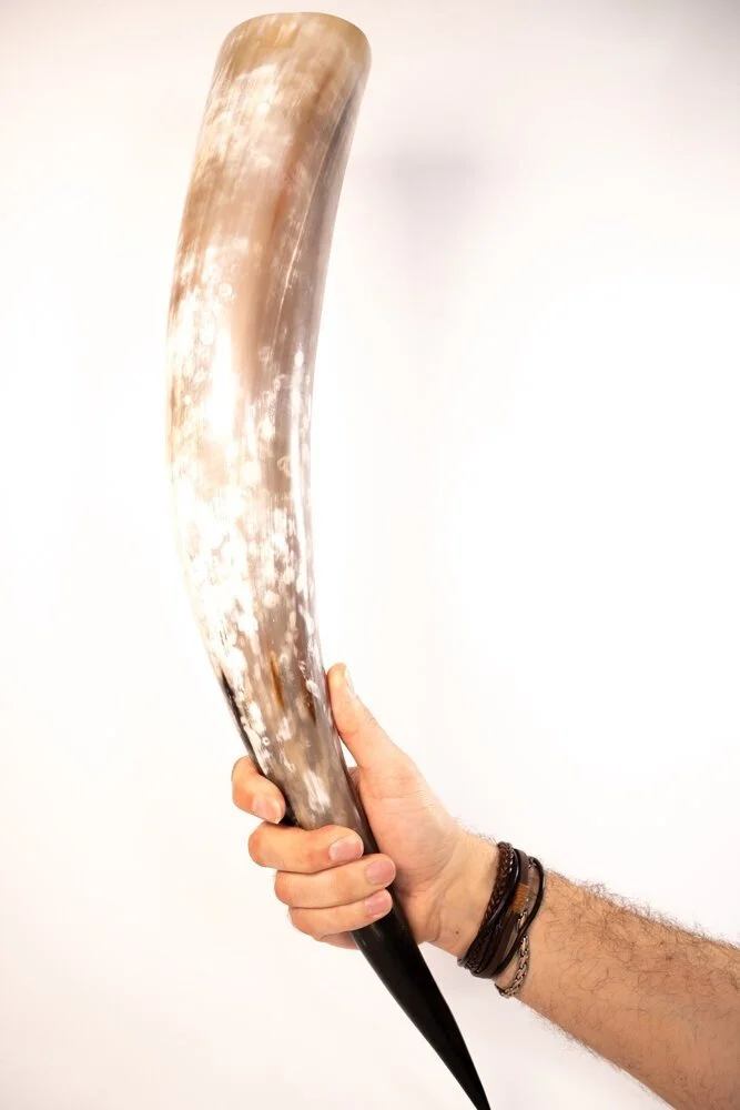  Large Drinking Horn £52. You can get 1.5 litres of ale or mead in this Horn. There’s also a more ladylike version which holds a full bottle of wine which I have had gift wrapped and sent to my hovel.  