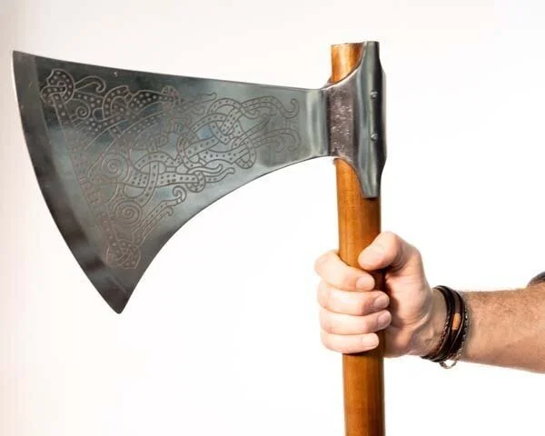  Let’s not mess about. We know what we are here for.  The Weaponry section (only accessible to those 18+) boasts three axes and a “Practical Sword”. And each of them is a Thing of BEAUTY.  