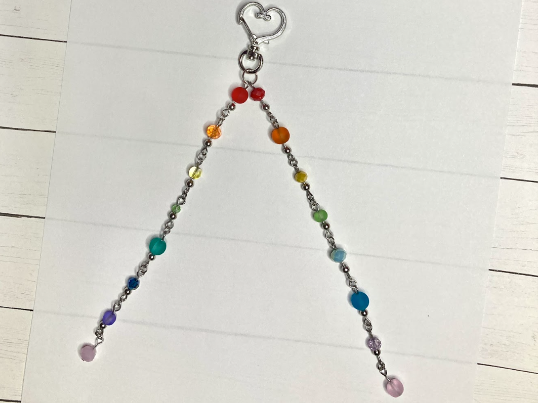 Rainbow Heart Keychain