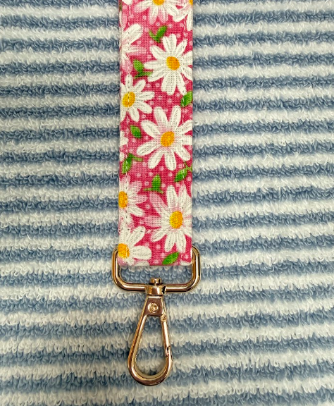 Pink Playful Flowers  Wristlet