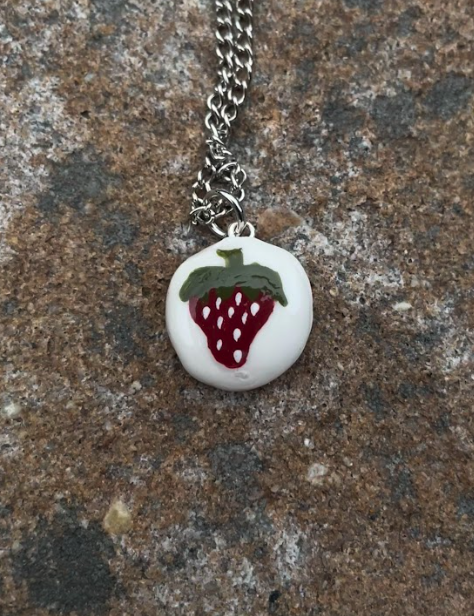 Enamored Strawberry charm necklace