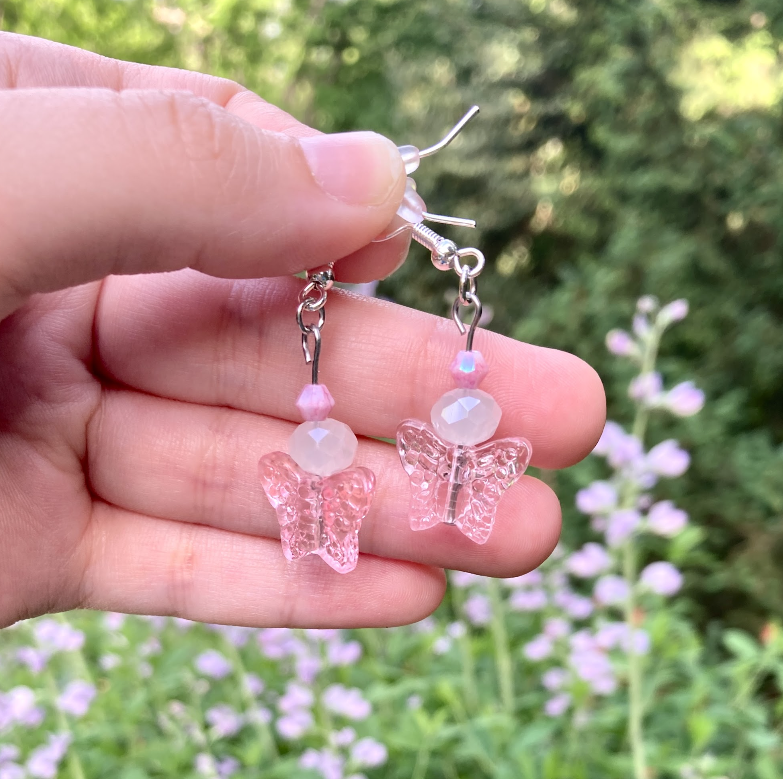 Pink Butterfly Earrings