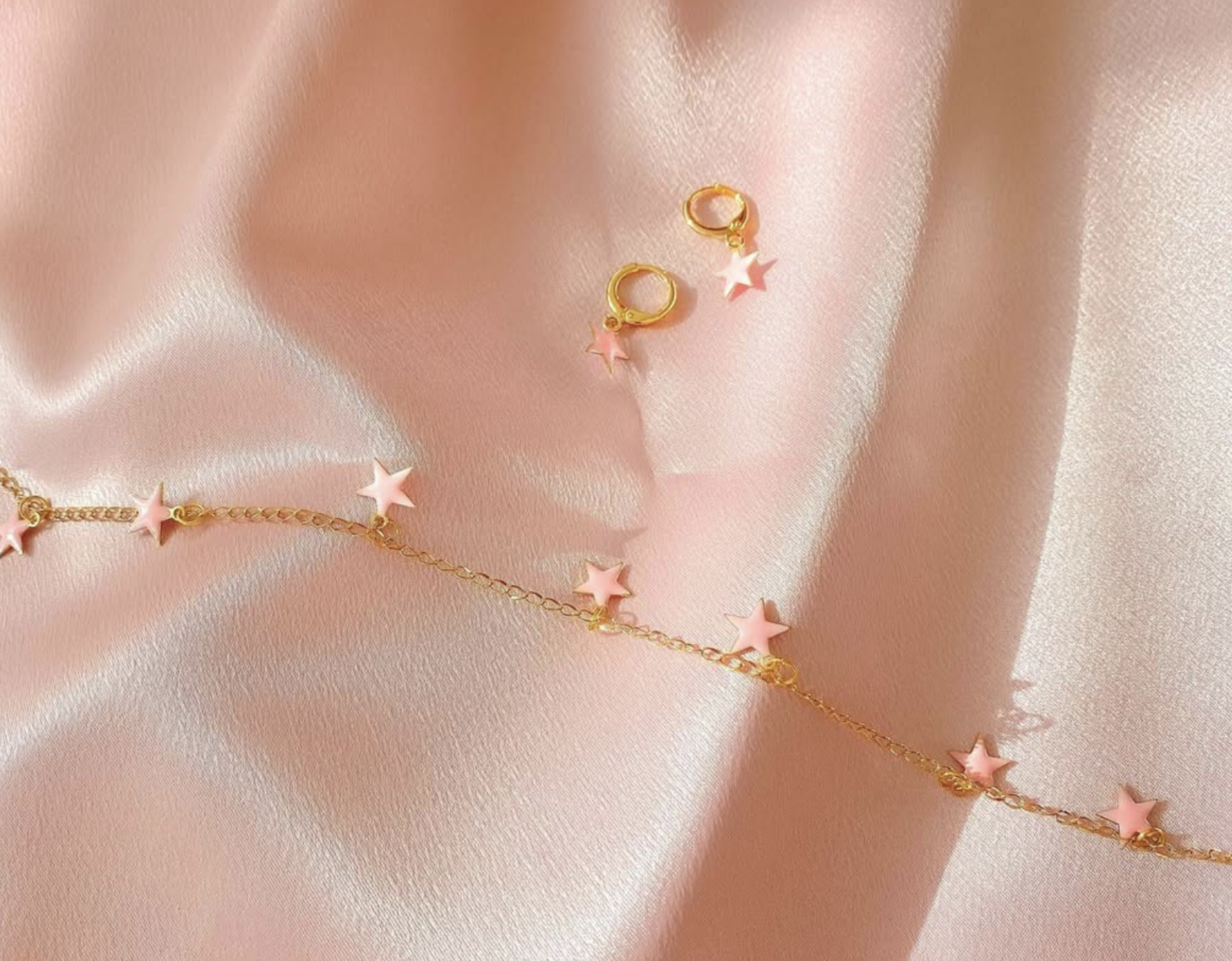 Gold All-Star Huggies, Light Pink