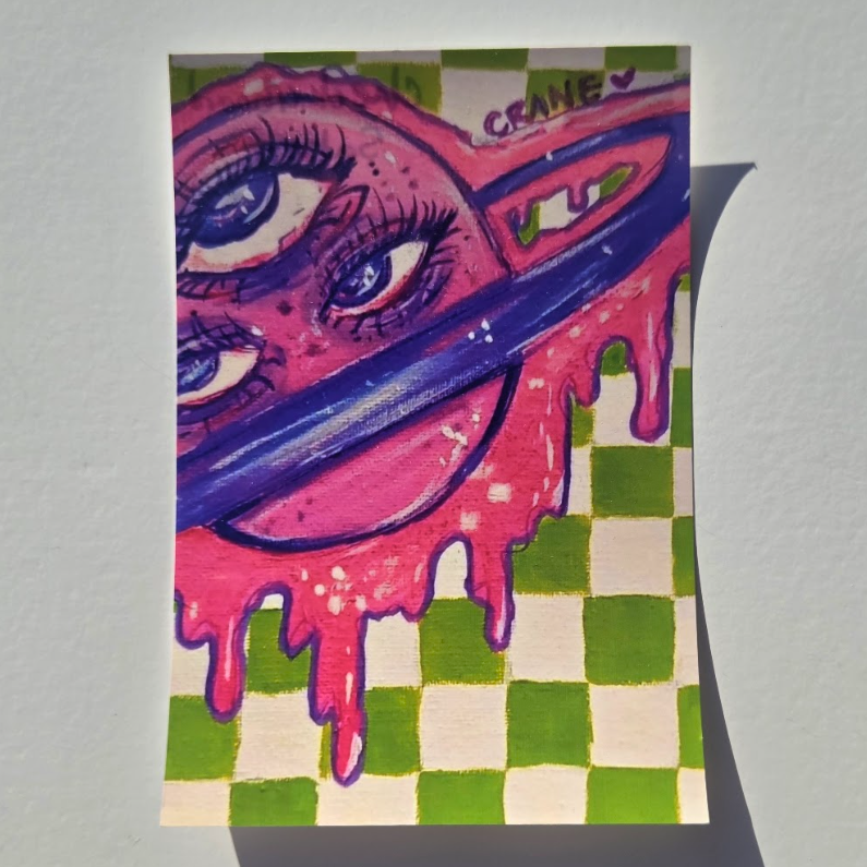 Checkerboard Saturn Print