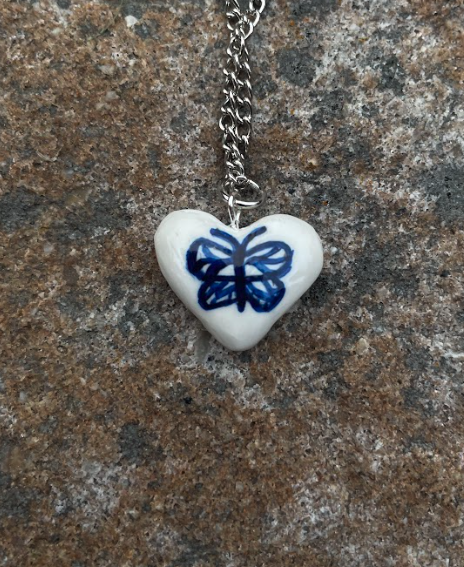 Heart of a Butterfly charm necklace