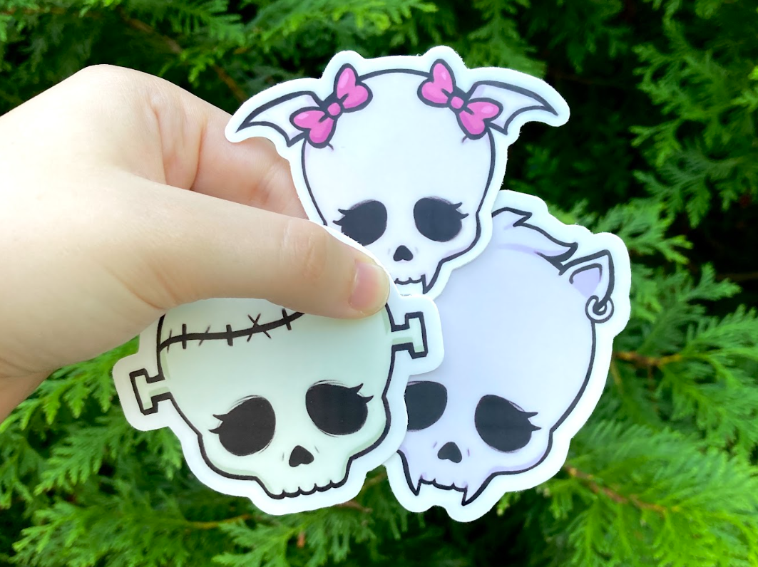 Girly Skull Stickers