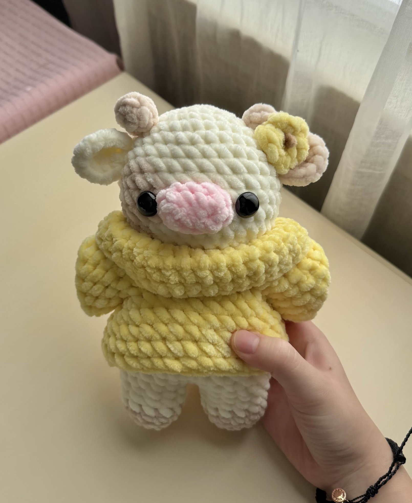 Yellow Sweater Cow Plush