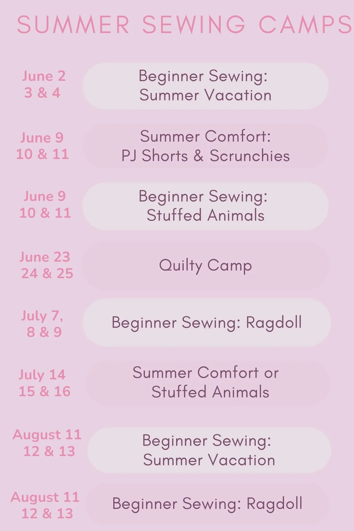 Ragdolls, Stuffed Animals, PJs &amp; more! Its going to be such a fun summer of sewing! I hope you can join us!