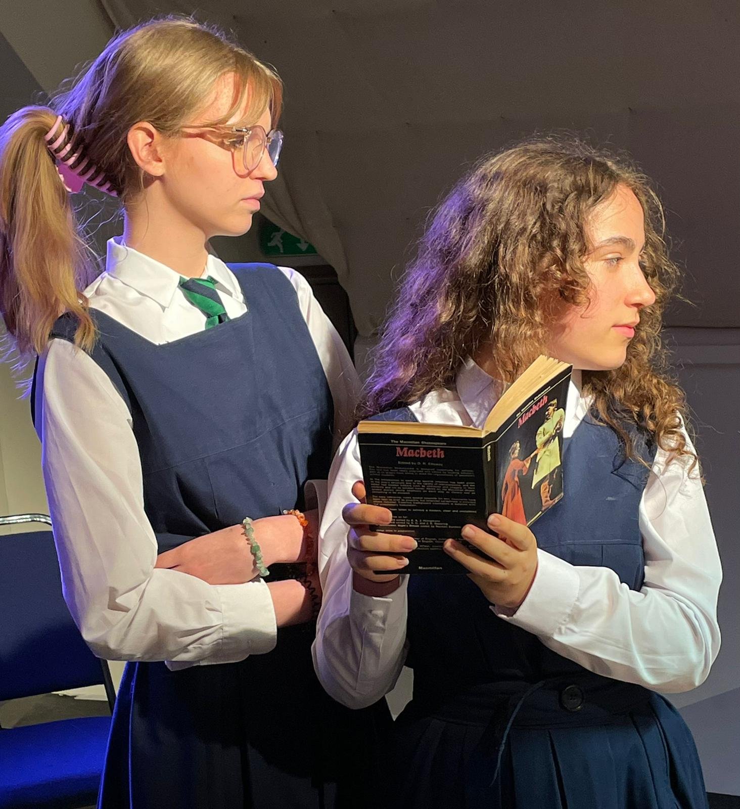 Sophia Punt (right) as Monica in Living with Lady Macbeth (2022)