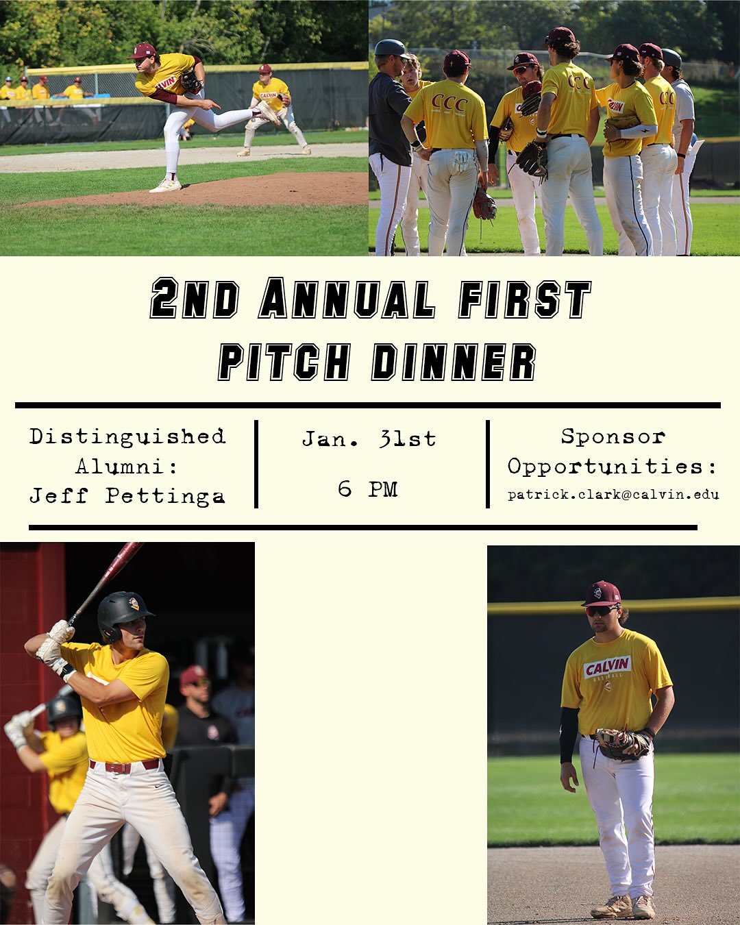It&rsquo;s that time of year again!

We are excited to see you all at our second annual first pitch dinner! This is a key event for our program that you don&rsquo;t want to miss!

For information and to sign up for the event, scan the QR code in the 