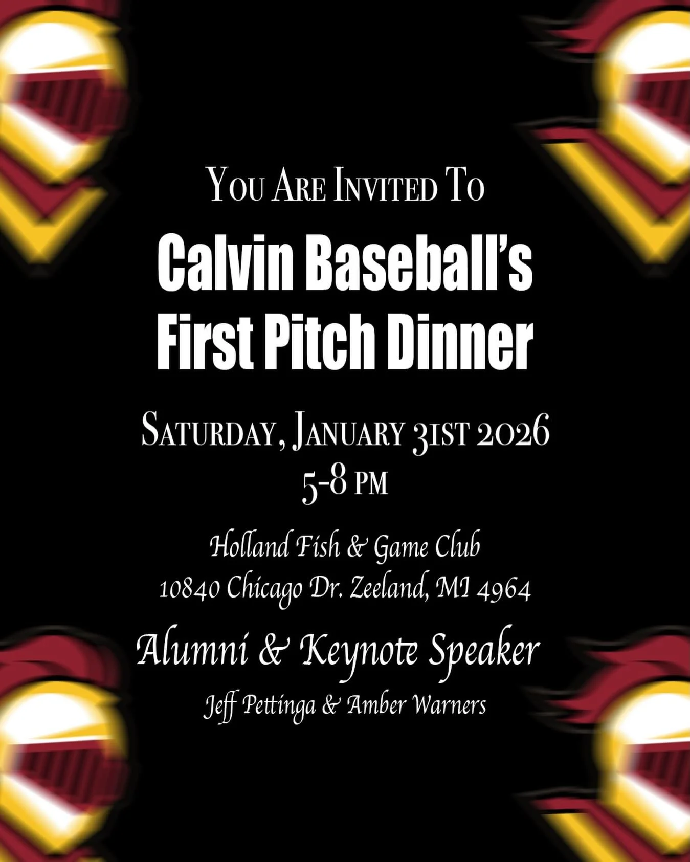 DEADLINE TO REGISTER FOR OUR 2ND ANNUAL FIRST PITCH DINNER IS JANUARY 25TH!

Please join us at our First Pitch Dinner on January 31st! Super excited to share our program and mission with everyone!

GO KNIGHTS‼️⚾️⚔️