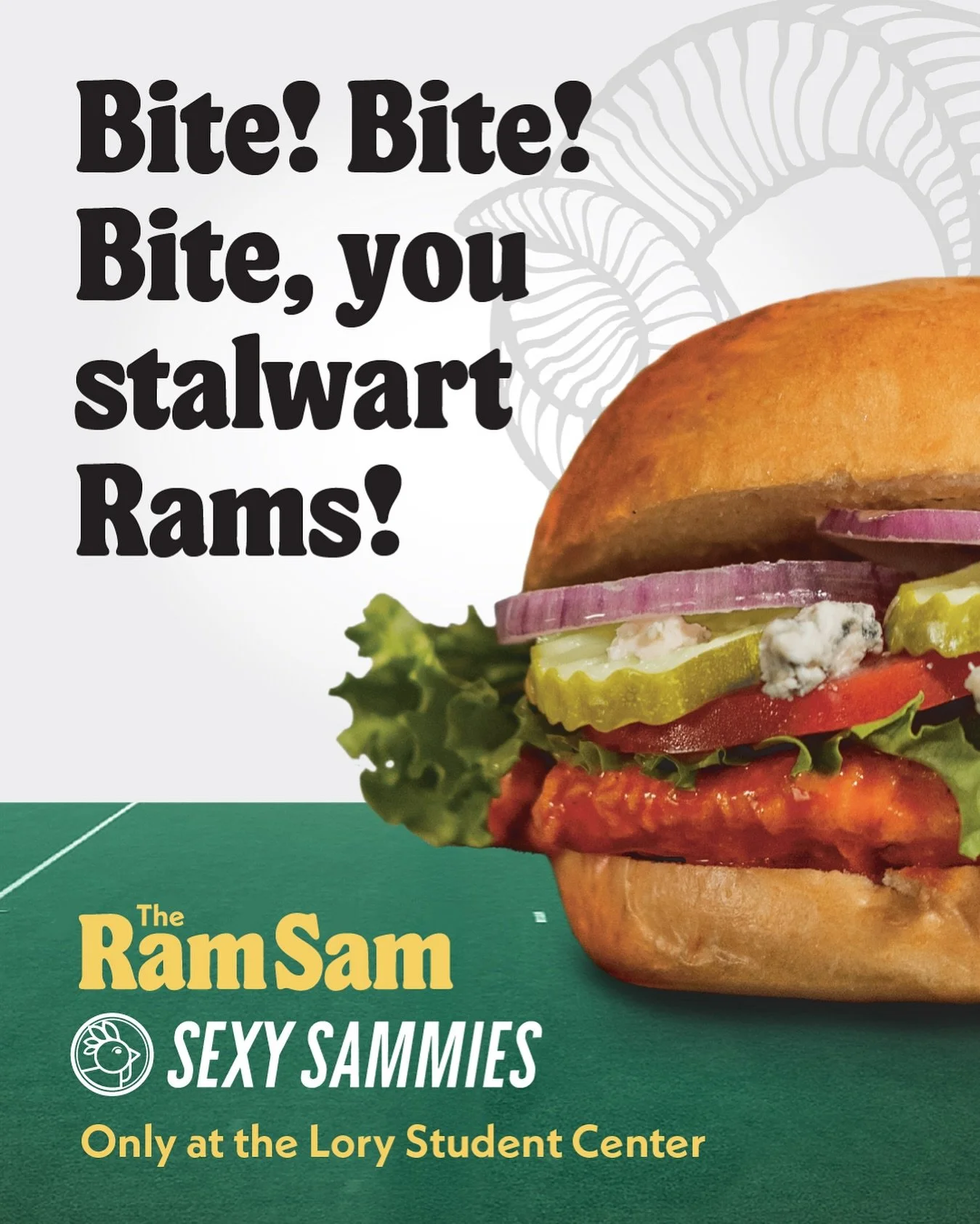 It&rsquo;s homecoming game day at @coloradostateuniversity and the Ram Sam is ready to fuel up your fight song energy 🐏 

Come by Sammies at the @csulsc and get ready to cheer on @csufootball with Garlic Hot tenders, blue cheese crumbles, pickles, o