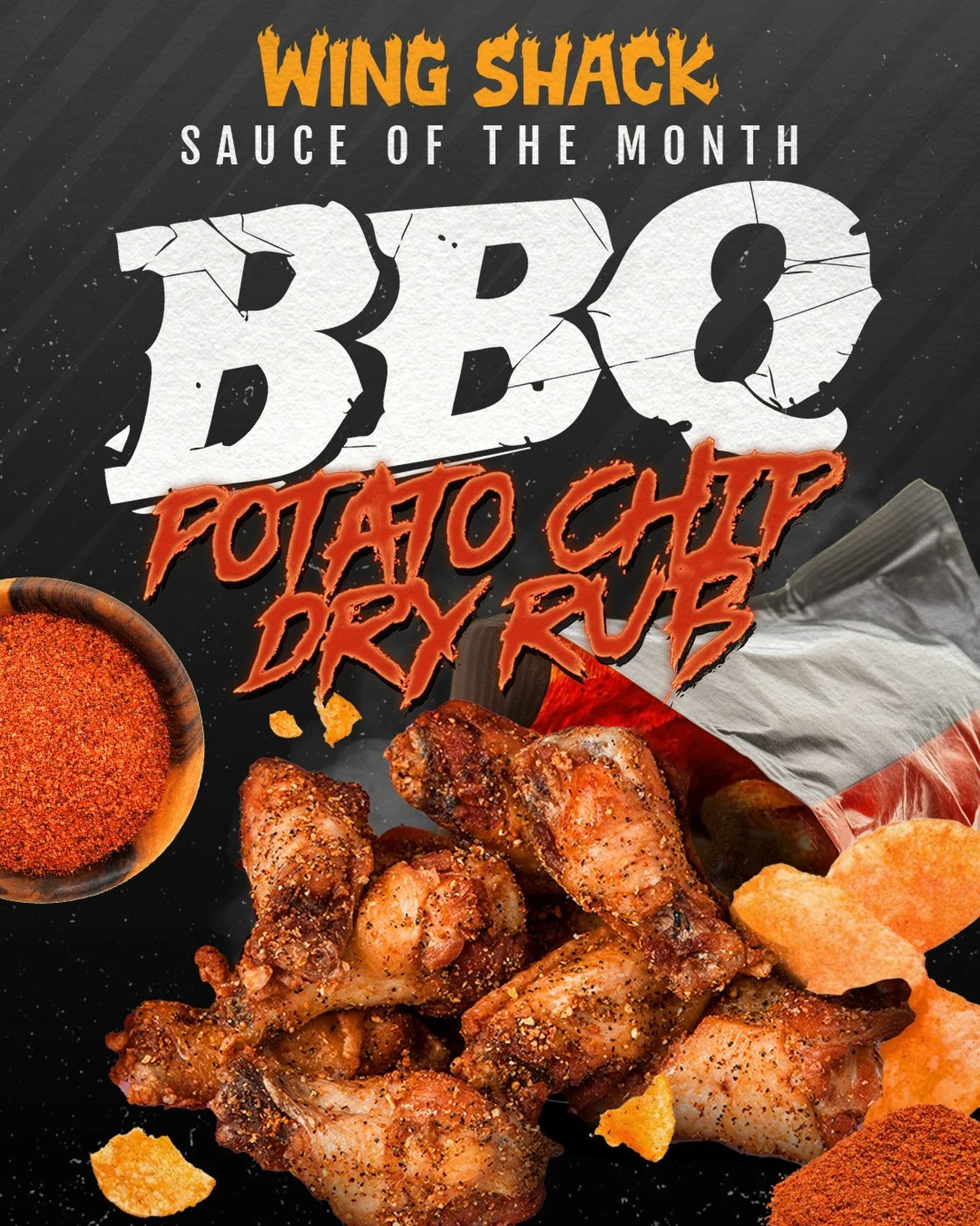 Meet December&rsquo;s Sauce of the Month: BBQ Potato Chip Dry Rub 🔥👀🍗

A classic, smoky, sweet BBQ seasoning that hits you with that pure potato chip nostalgia, this dry rub is just as irresistible and crushable as your favorite bag from the snack