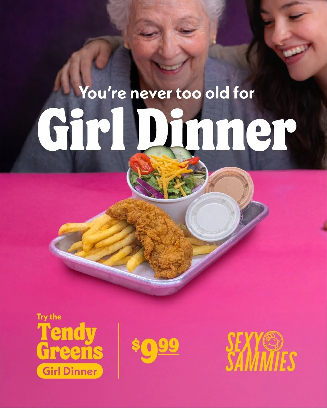One thing that transcends generations: a perfect tendy. Girl Dinner is for anyone, any age, anytime&hellip;

Girl Dinner is for everyone 💕🐔
