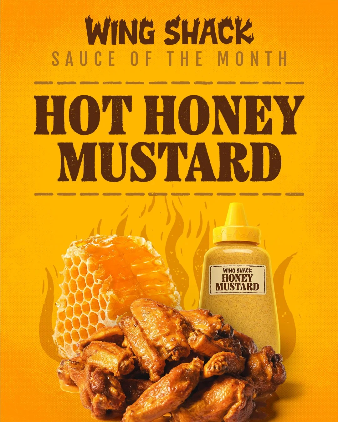 Is it getting hot in here, or is it just the honey mustard? 🍯🔥 March's Sauce of the Month is sweet, tangy, and turning up the temperature all month long 💥 

Give Hot Honey Mustard a try before it's gone! 🐝