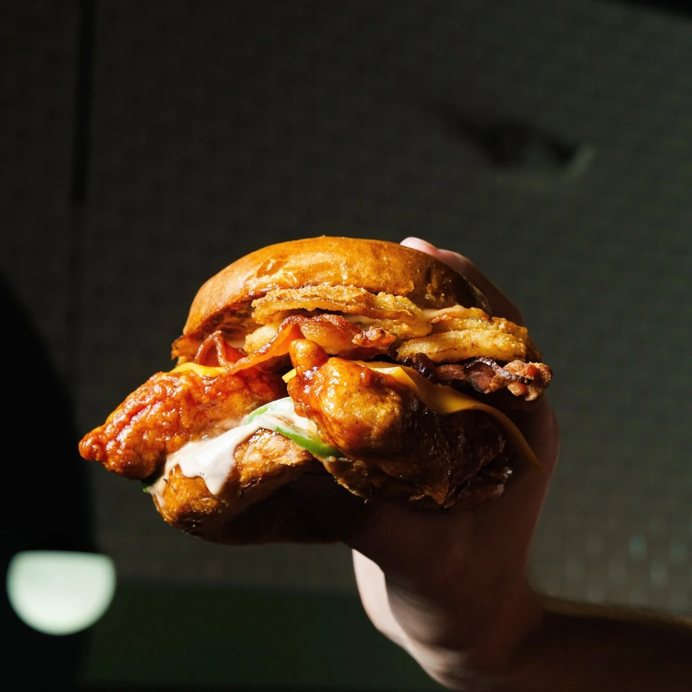 BBQ 👏 Bacon 👏 Jalape&ntilde;o 👏 Sam

All natural hand-breaded chicken tenders, BBQ sauce, jalape&ntilde;os, american cheese, crispy onion straws, and of course&hellip;sexy sauce 👀 

We hope we didn&rsquo;t make you TOO hungry 😏 but if we did&hel