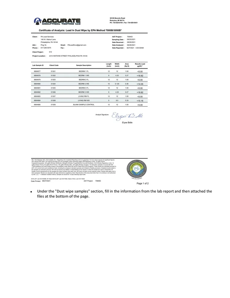 Philadelphia Lead Portal Instructions — Salus Lead Services, LLC