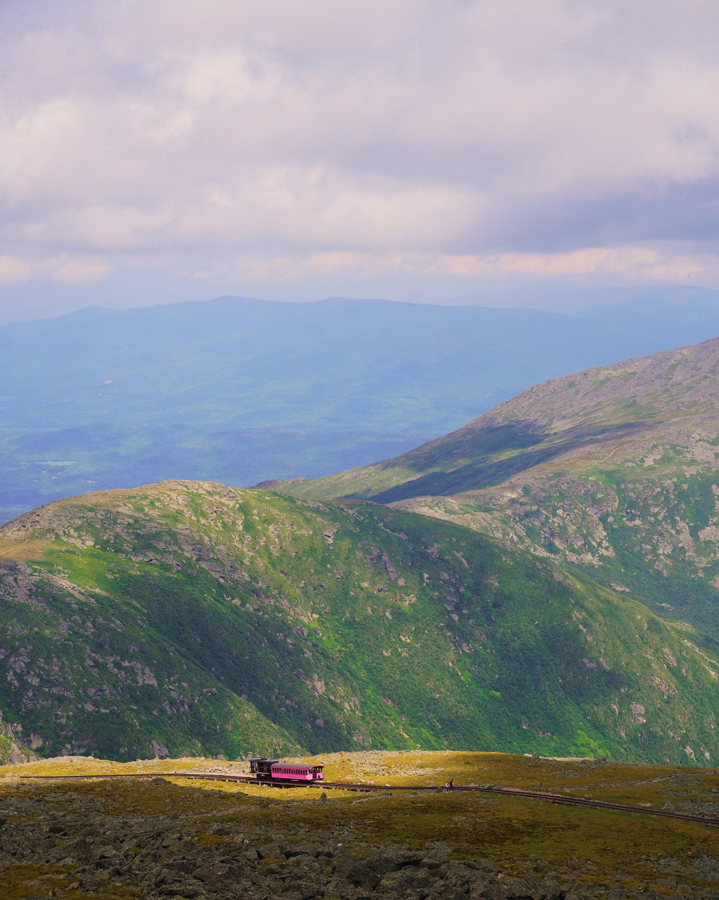 View of Cog Railway from Mount Washington, White Mountains, New Hampshire