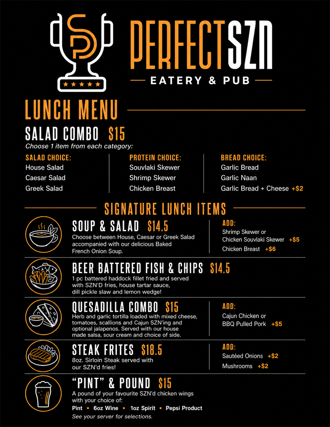 邦楽 PERFECT! MENU Barrie, Ontario Location — Perfect SZN
