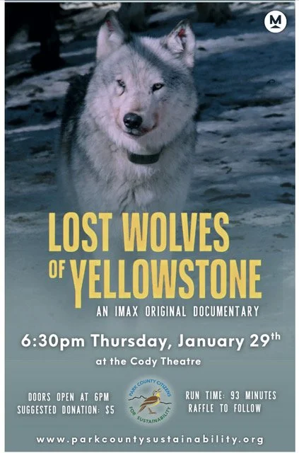 Lost Wolves of Yellowstone Wednesday, January 29th | Pint Night at 5:00 PM | Film at 6:30 PM