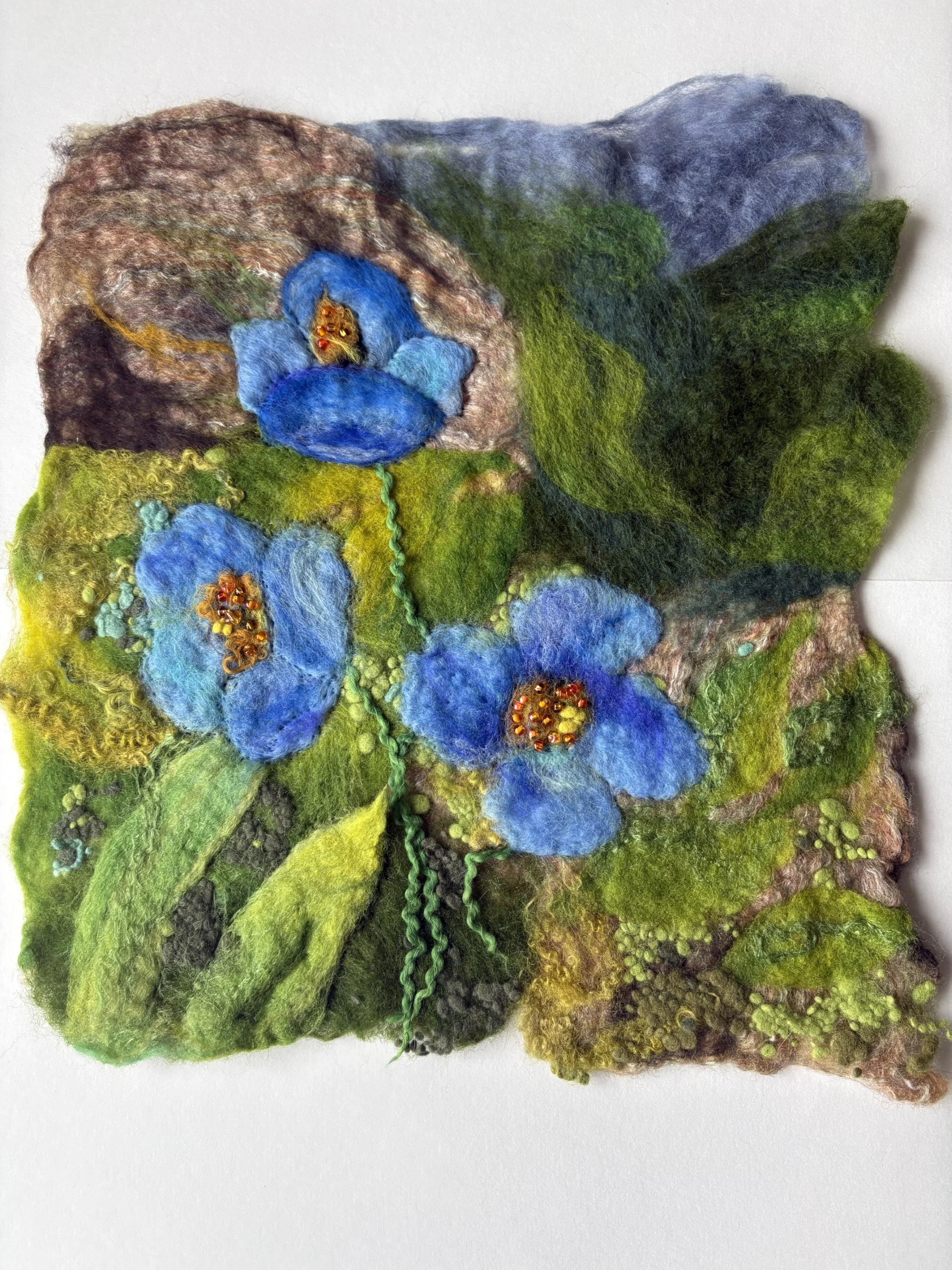 Felted Flowers: Himalayan Blue Poppies