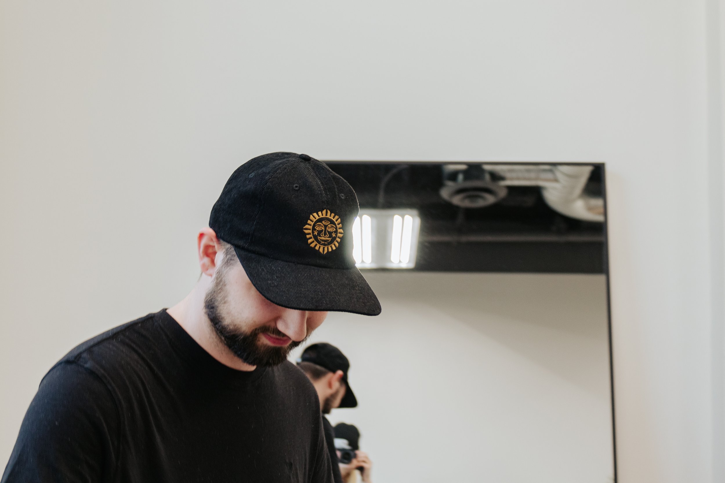 Nick showing off his Goldie branded cap.