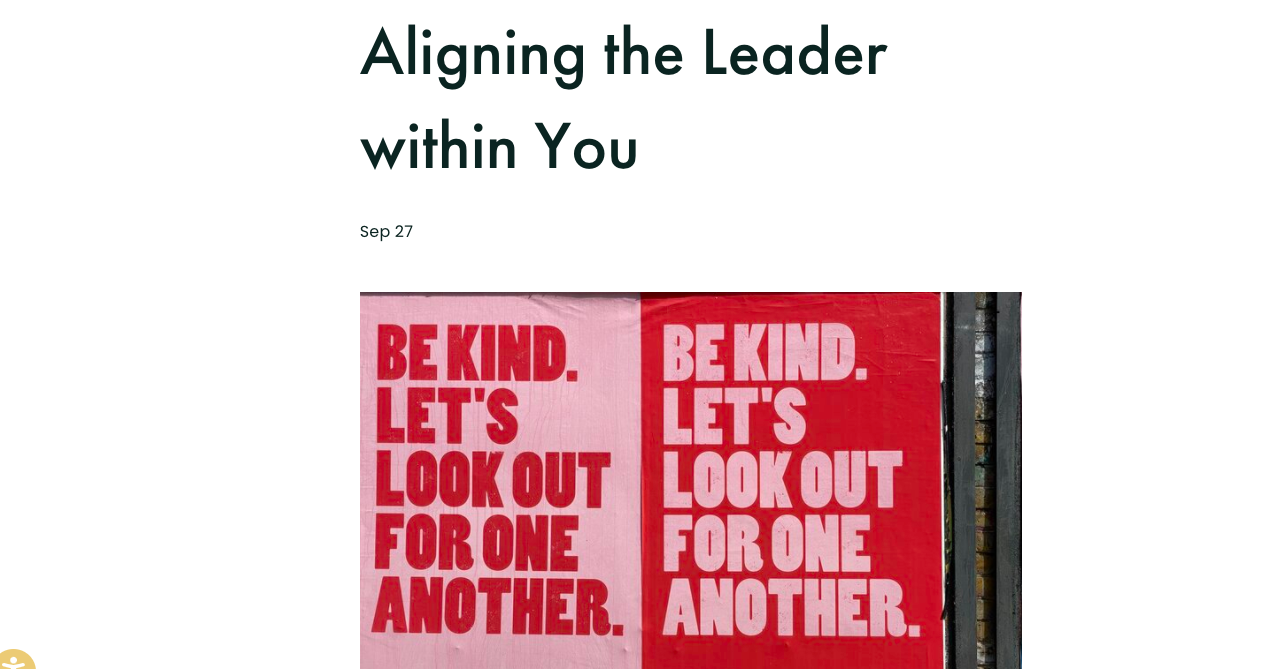 Aligning the Leader Within You Article Cover Master of One Coaching
