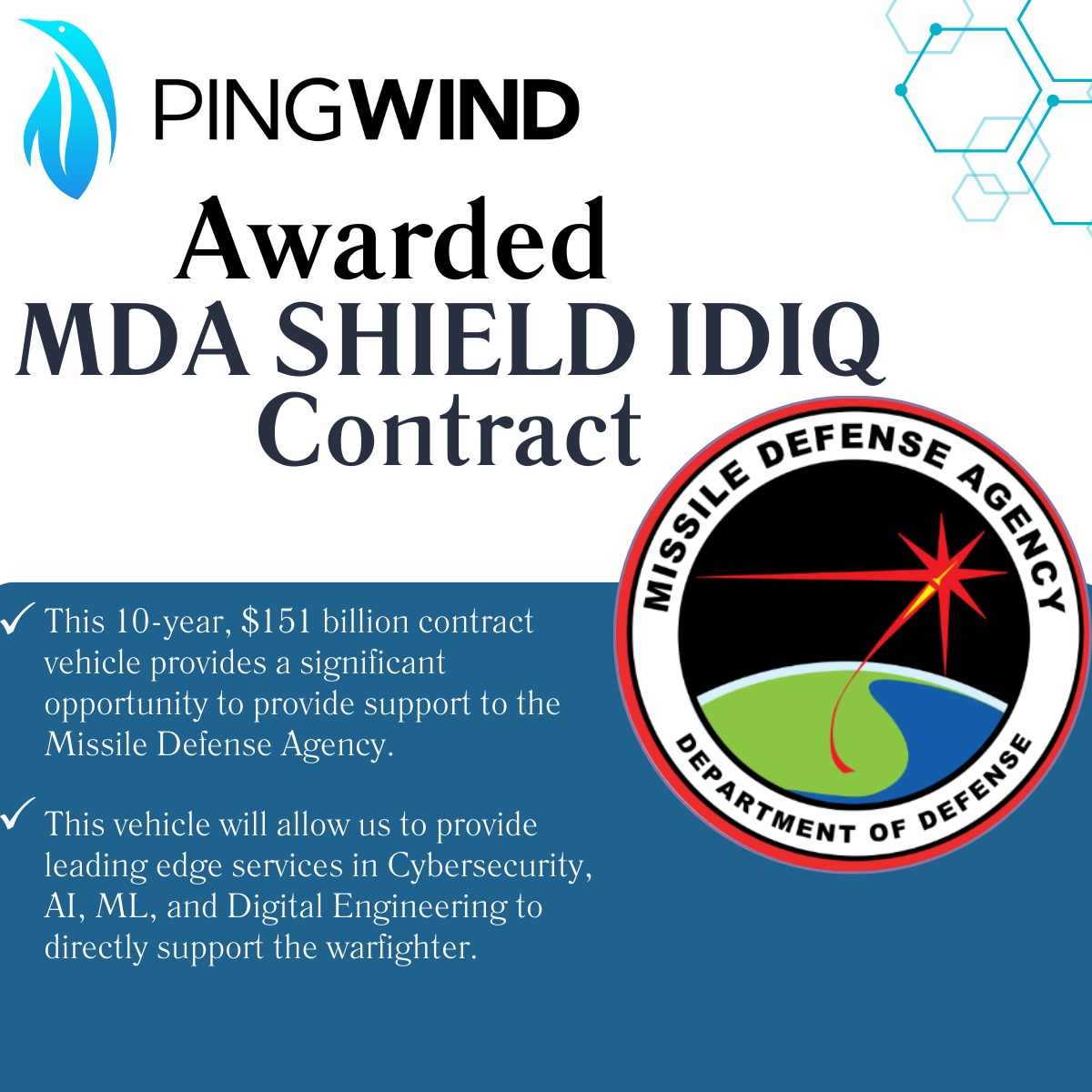 Supporting the Golden Dome: PingWind Awarded MDA SHIELD Contract Vehicle