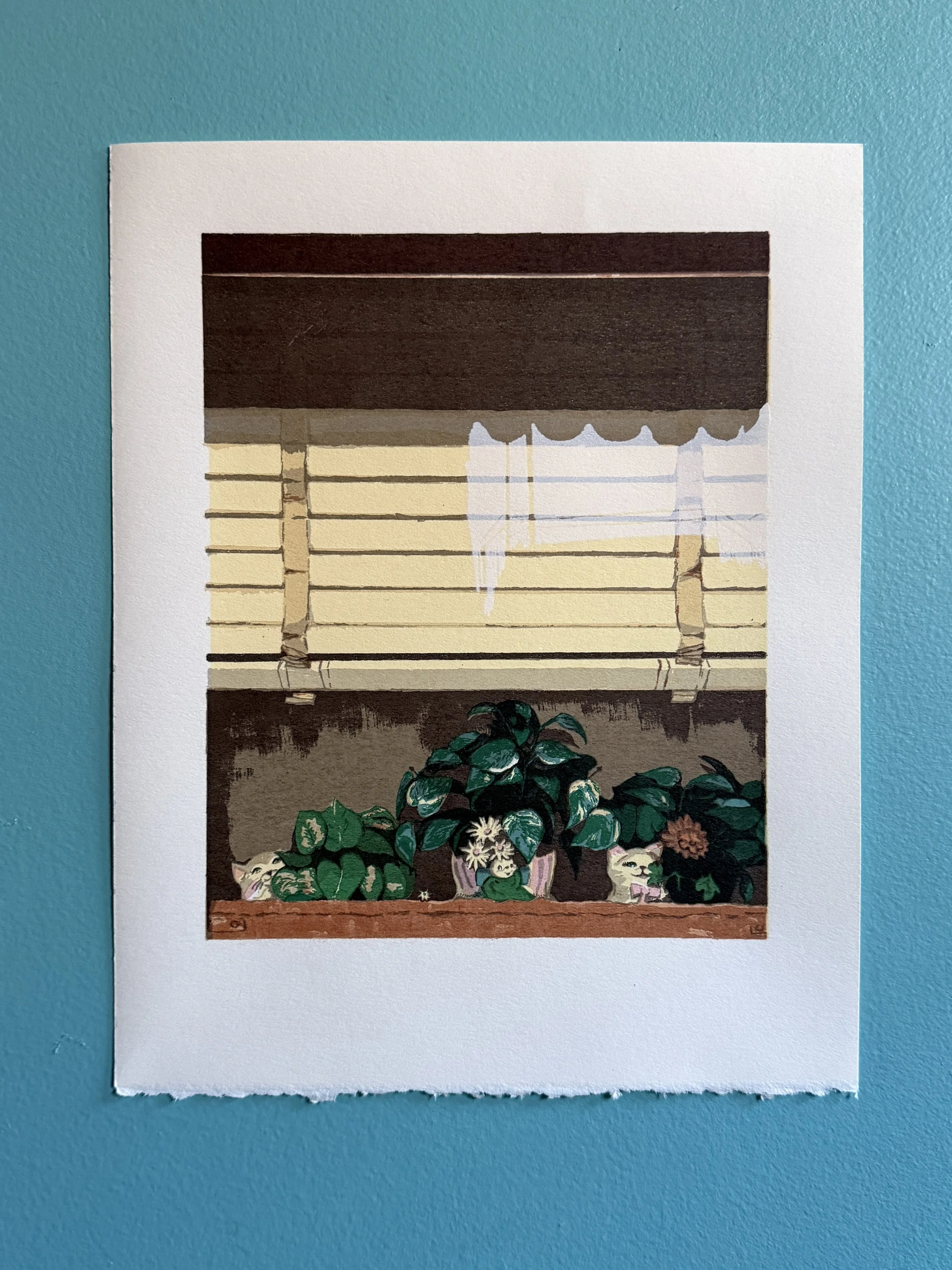 Fake Cats & Fake Plants Screen Print