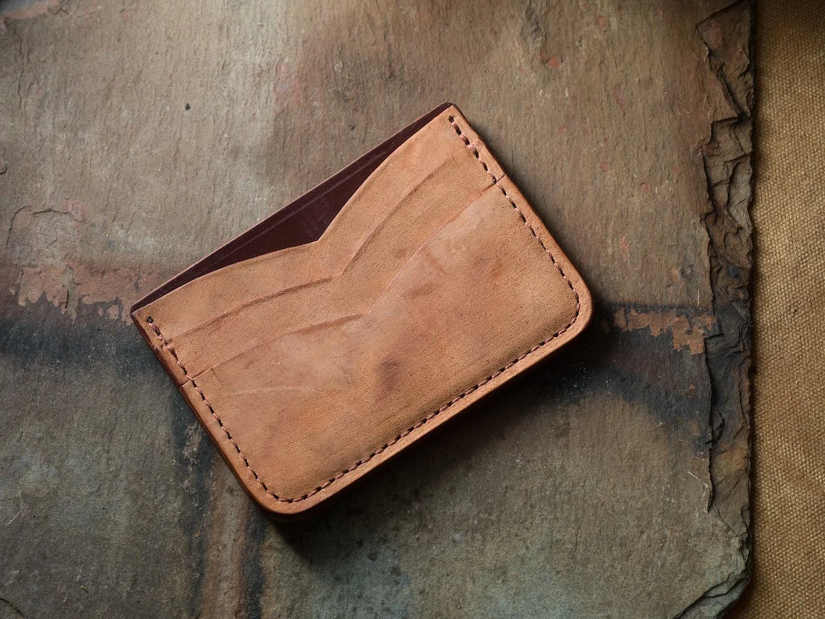 Shell Cordovan Front Pocket Card Wallet in Reverse Color No. 08