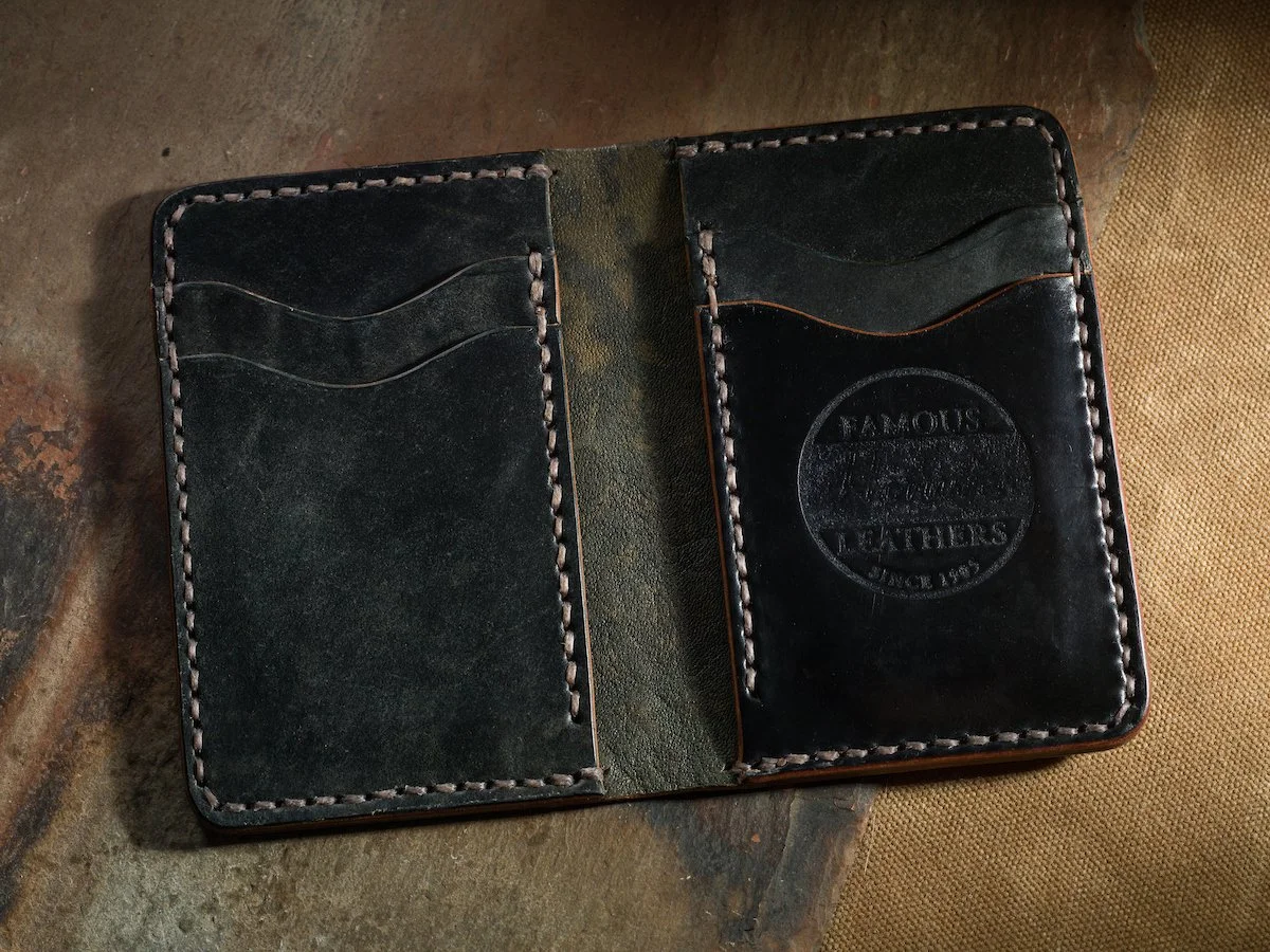 Shell Cordovan Wallet No. 03 in Tumbled Verdigris w/ Tannery Stamp