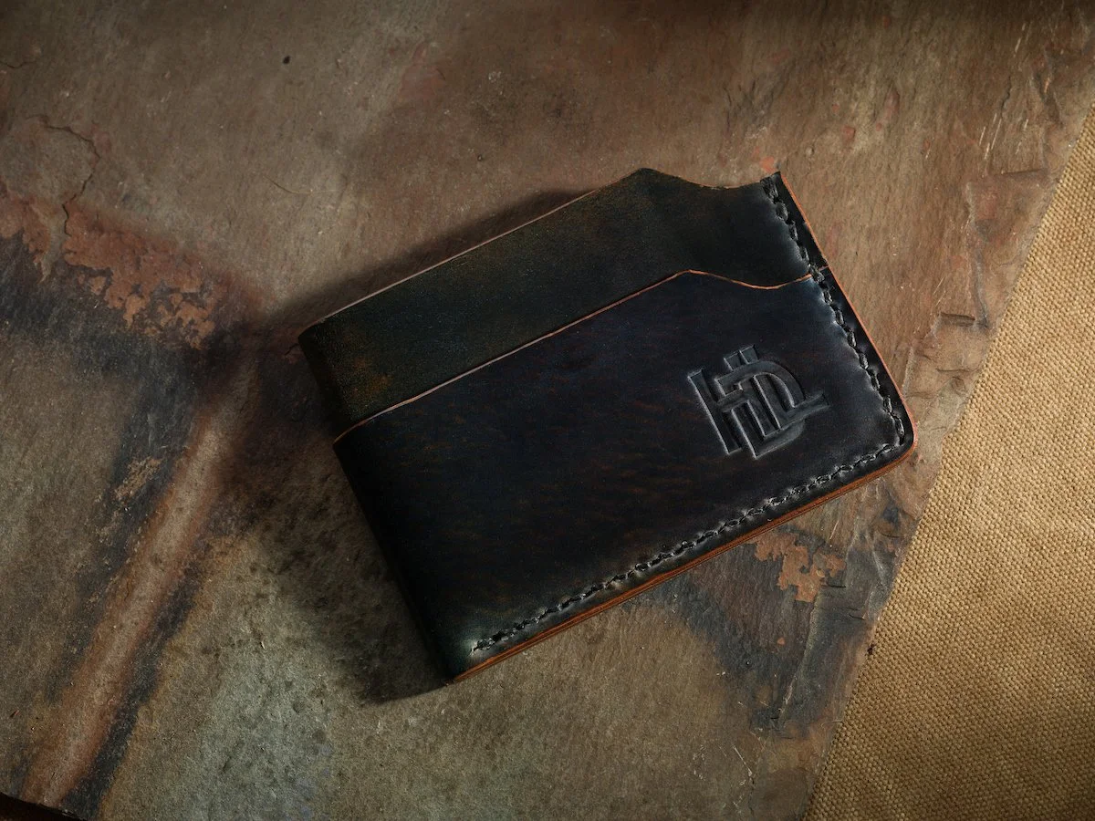Shell Cordovan Buckshot Wallet in Tumbled Verdigris