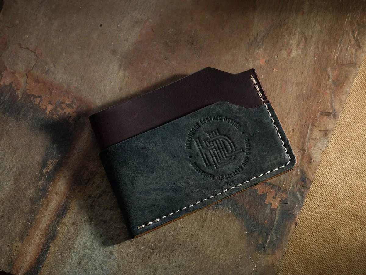 Shell Cordovan Buckshot Wallet in Tumbled Verdigris