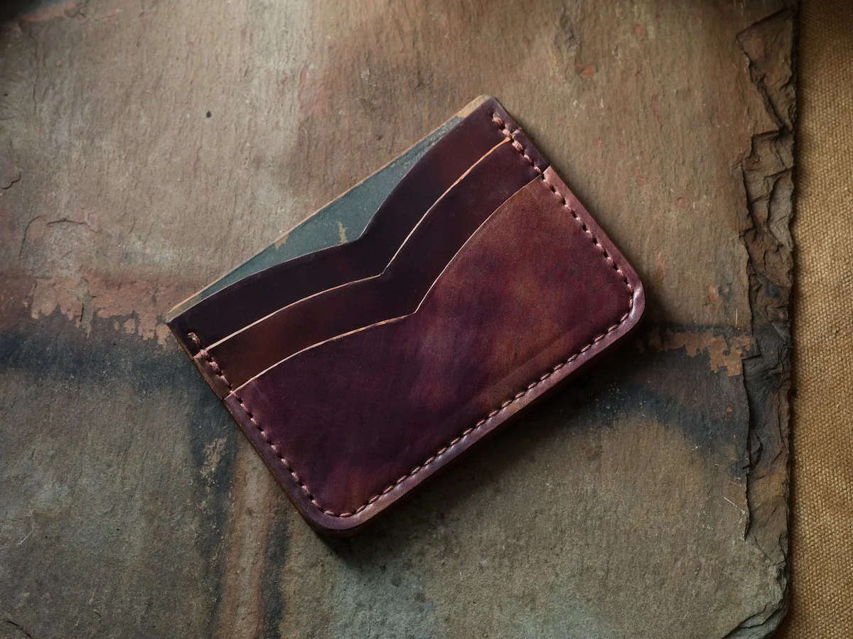 Shell Cordovan Front Pocket Card Wallet in Marbled Color No. 08