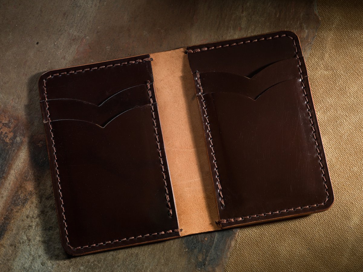 Shell Cordovan Wallet No. 03 in Cigar No. 02