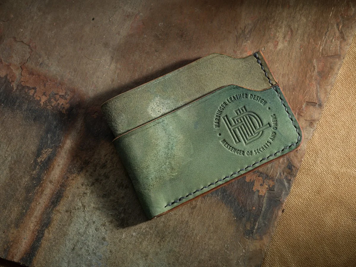 Shell Cordovan Buckshot Wallet in Reverse Black w/ Scarring